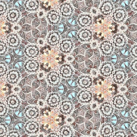 Junk Gypsy Pattern 06 Black Ornate Wood Framed Art Print with Double Matting by LightBoxJournal