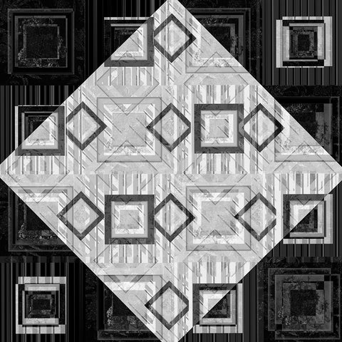 Geo Pattern 01 Black Ornate Wood Framed Art Print with Double Matting by LightBoxJournal