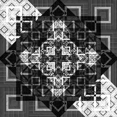 Geo Pattern 03 Black Ornate Wood Framed Art Print with Double Matting by LightBoxJournal