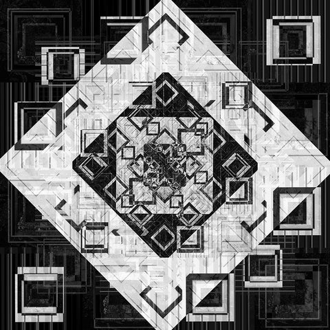 Geo Pattern 06 Black Ornate Wood Framed Art Print with Double Matting by LightBoxJournal