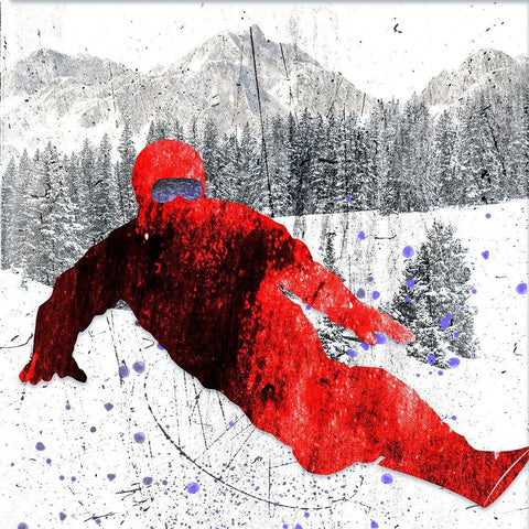 Extreme Snowboarder 02 Black Modern Wood Framed Art Print by LightBoxJournal
