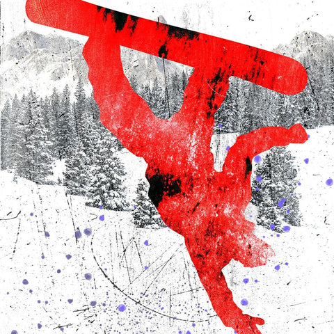 Extreme Snowboarder 03 White Modern Wood Framed Art Print with Double Matting by LightBoxJournal