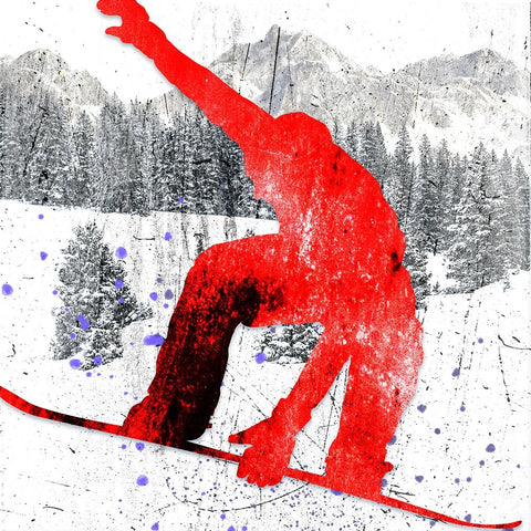 Extreme Snowboarder 04 Black Ornate Wood Framed Art Print with Double Matting by LightBoxJournal