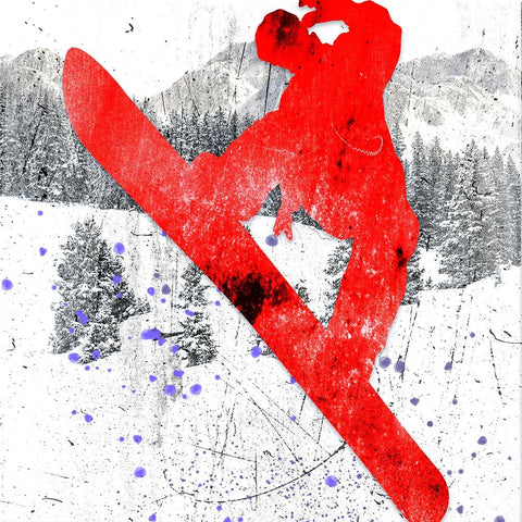 Extreme Snowboarder 05 White Modern Wood Framed Art Print with Double Matting by LightBoxJournal