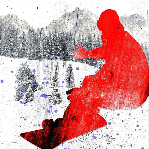 Extreme Snowboarder 06 White Modern Wood Framed Art Print by LightBoxJournal