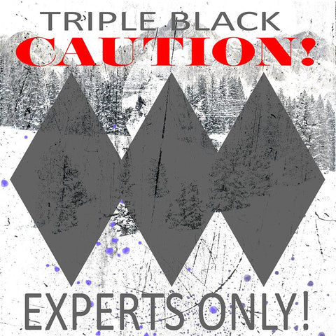 Extreme Snowboarder Triple Black Black Ornate Wood Framed Art Print with Double Matting by LightBoxJournal