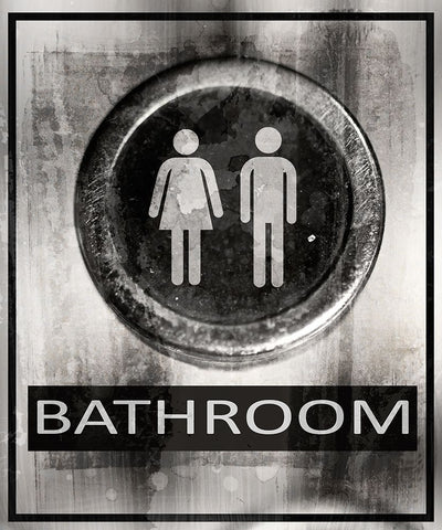 Farm bathroom signs 1 Black Ornate Wood Framed Art Print with Double Matting by LightBoxJournal