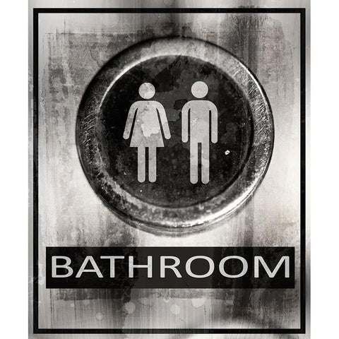 Farm bathroom signs 1 Black Modern Wood Framed Art Print by LightBoxJournal