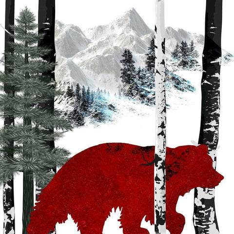 Winter Bear White Modern Wood Framed Art Print by LightBoxJournal