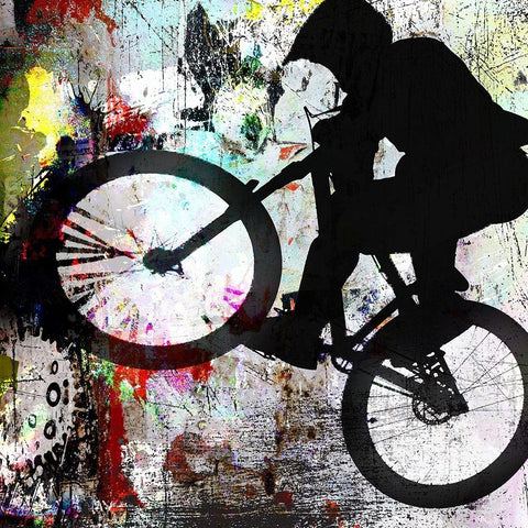 Extreme BMX 1 White Modern Wood Framed Art Print by LightBoxJournal