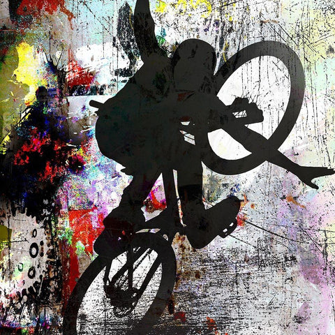 Extreme BMX 4 Black Modern Wood Framed Art Print by LightBoxJournal