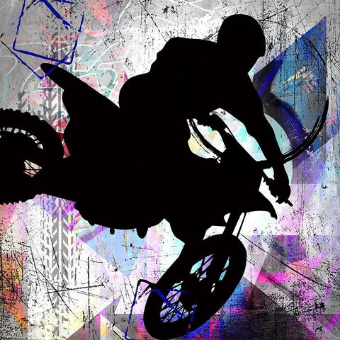 Extreme Motocross 1 Black Modern Wood Framed Art Print by LightBoxJournal