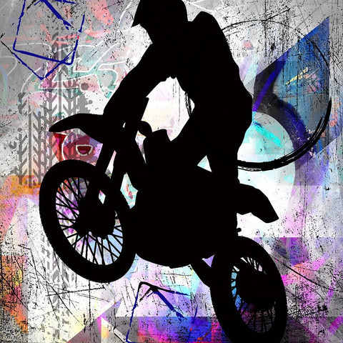 Extreme Motocross 4 White Modern Wood Framed Art Print with Double Matting by LightBoxJournal