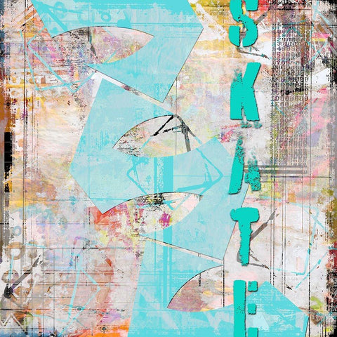 Extreme Skate Boarder TYPE White Modern Wood Framed Art Print by LightBoxJournal