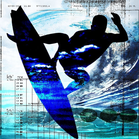 Extreme Surfer 1 White Modern Wood Framed Art Print with Double Matting by LightBoxJournal