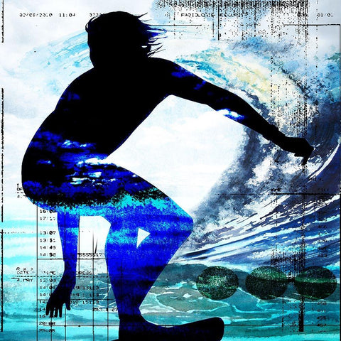 Extreme Surfer 3 White Modern Wood Framed Art Print by LightBoxJournal