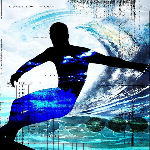 Extreme Surfer 4 Black Modern Wood Framed Art Print with Double Matting by LightBoxJournal