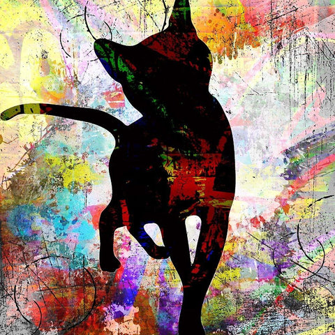 Playful Kitty 1 Black Modern Wood Framed Art Print by LightBoxJournal