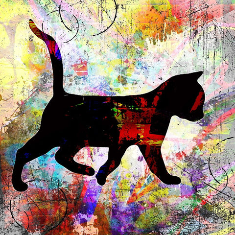 Playful Kitty 3 Black Ornate Wood Framed Art Print with Double Matting by LightBoxJournal
