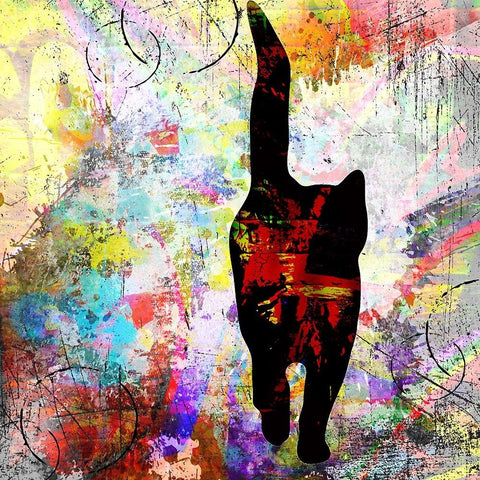Playful Kitty 4 Black Modern Wood Framed Art Print with Double Matting by LightBoxJournal