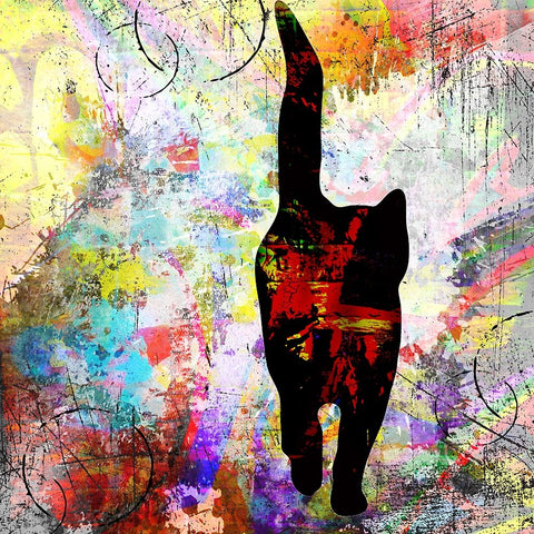 Playful Kitty 4 Black Ornate Wood Framed Art Print with Double Matting by LightBoxJournal