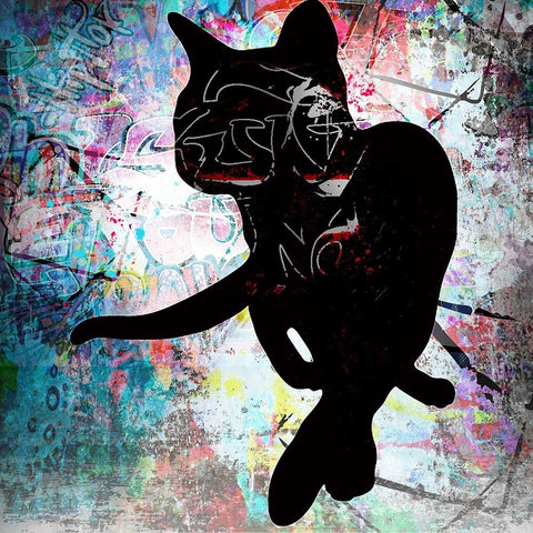 Playful Kitty 5 Gold Ornate Wood Framed Art Print with Double Matting by LightBoxJournal