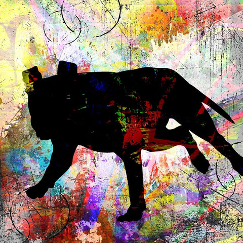 Playful Puppy 2 White Modern Wood Framed Art Print with Double Matting by LightBoxJournal