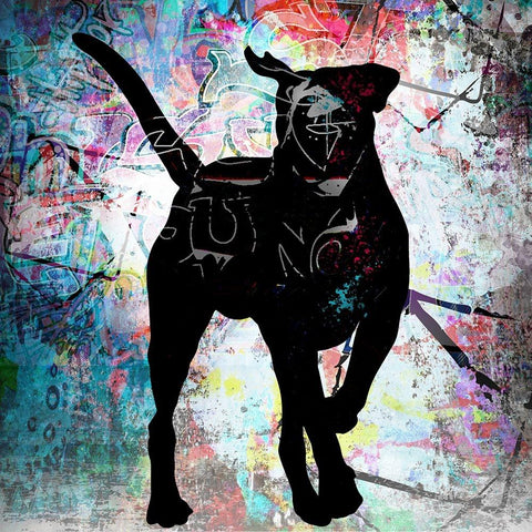 Playful Puppy 5 White Modern Wood Framed Art Print by LightBoxJournal