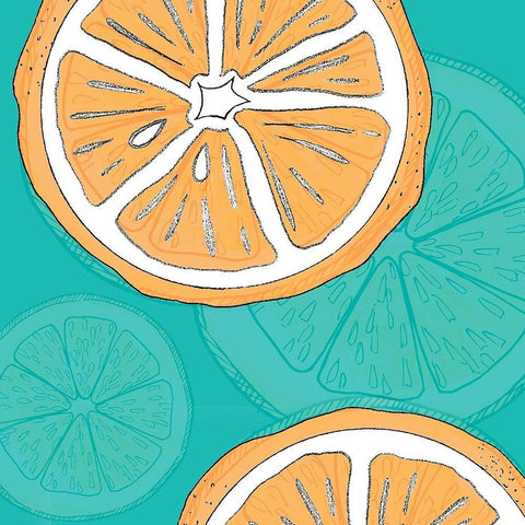 Summer time Citrus fun 3 White Modern Wood Framed Art Print by LightBoxJournal