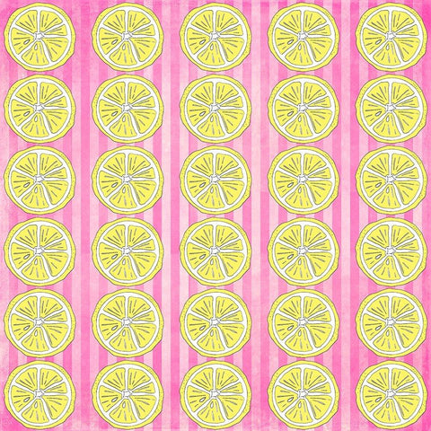 Summer time Lemon Pattern 1 Black Modern Wood Framed Art Print with Double Matting by LightBoxJournal