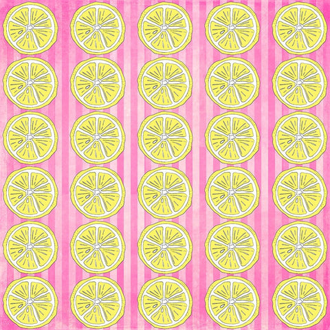 Summer time Lemon Pattern 1 White Modern Wood Framed Art Print with Double Matting by LightBoxJournal