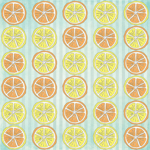 Summer time Lemon Pattern 2 Black Ornate Wood Framed Art Print with Double Matting by LightBoxJournal