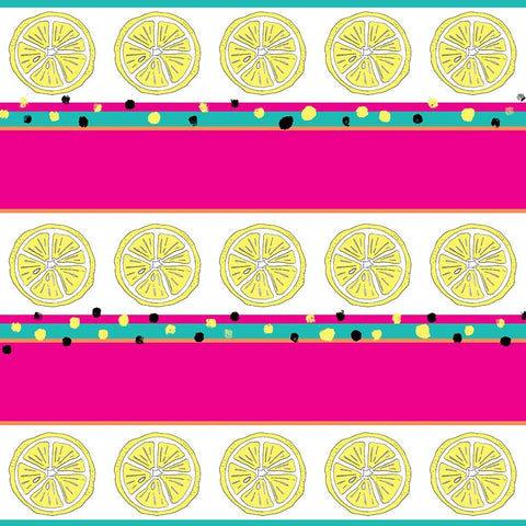 Summer time Lemon Pattern 3 White Modern Wood Framed Art Print with Double Matting by LightBoxJournal