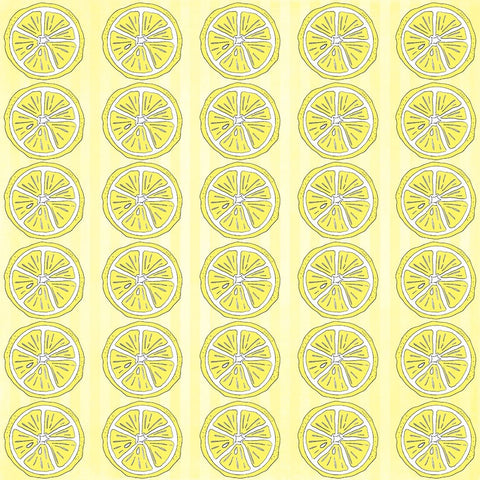 Summer time Lemon Pattern White Modern Wood Framed Art Print with Double Matting by LightBoxJournal