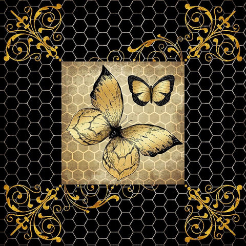 Golden Honey Bee 03 White Modern Wood Framed Art Print by LightBoxJournal