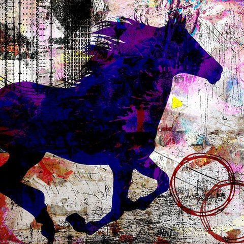 My Painted Pony 02 White Modern Wood Framed Art Print with Double Matting by LightBoxJournal