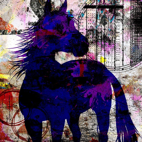 My Painted Pony 03 White Modern Wood Framed Art Print with Double Matting by LightBoxJournal