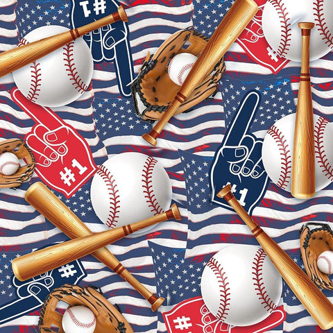 American Baseball Pattern 03 White Modern Wood Framed Art Print by LightBoxJournal