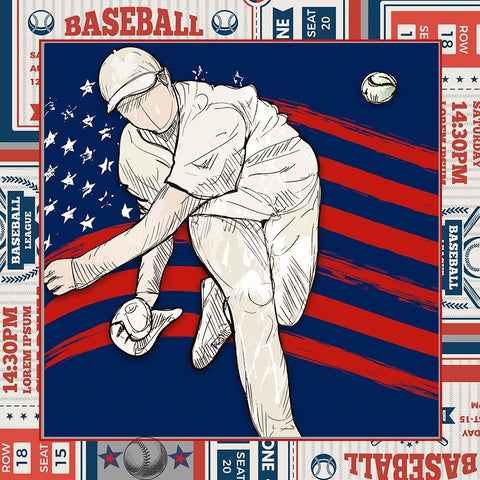 American Baseball player 02 White Modern Wood Framed Art Print with Double Matting by LightBoxJournal