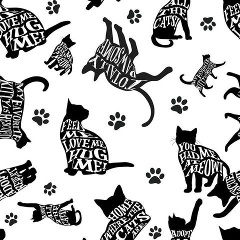 RescueCat Pattern 03 Black Modern Wood Framed Art Print by LightBoxJournal