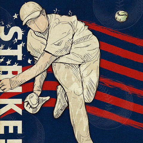 Vintage Baseball Sign 03 Black Ornate Wood Framed Art Print with Double Matting by LightBoxJournal