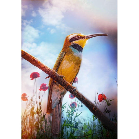 Birds and Dreams Gold Ornate Wood Framed Art Print with Double Matting by Love Grams