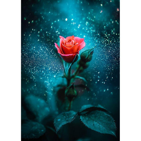 Glittering Rose Gold Ornate Wood Framed Art Print with Double Matting by Love Grams