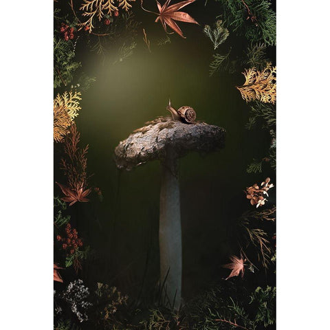 Mushroom Medley Black Modern Wood Framed Art Print by Love Grams