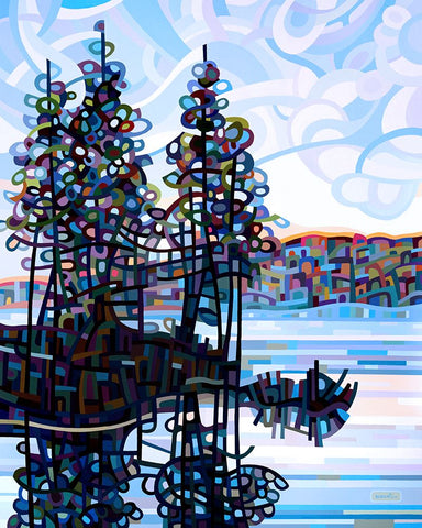 Haliburton Morning Black Ornate Wood Framed Art Print with Double Matting by Budan, Mandy