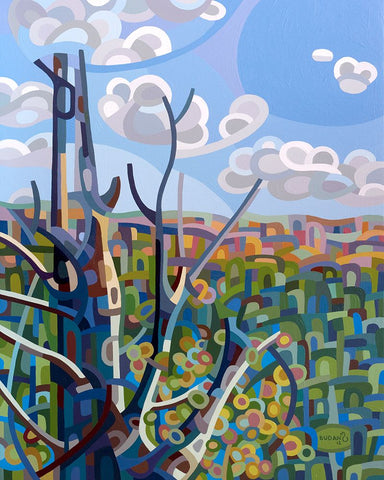 Hockley Valley White Modern Wood Framed Art Print with Double Matting by Budan, Mandy