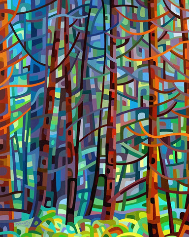 In A Pine Forest Black Ornate Wood Framed Art Print with Double Matting by Budan, Mandy