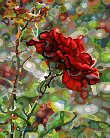 Last Rose Of Summer Black Ornate Wood Framed Art Print with Double Matting by Budan, Mandy