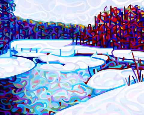 Thaw White Modern Wood Framed Art Print with Double Matting by Budan, Mandy