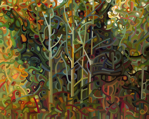 Verdigris White Modern Wood Framed Art Print with Double Matting by Budan, Mandy